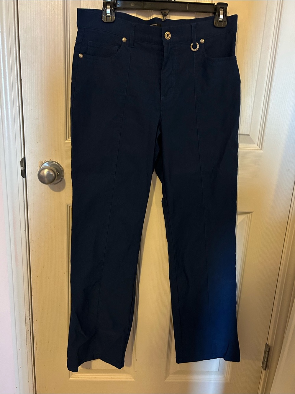 Women’s Simon Chang Navy Straight-Leg pants